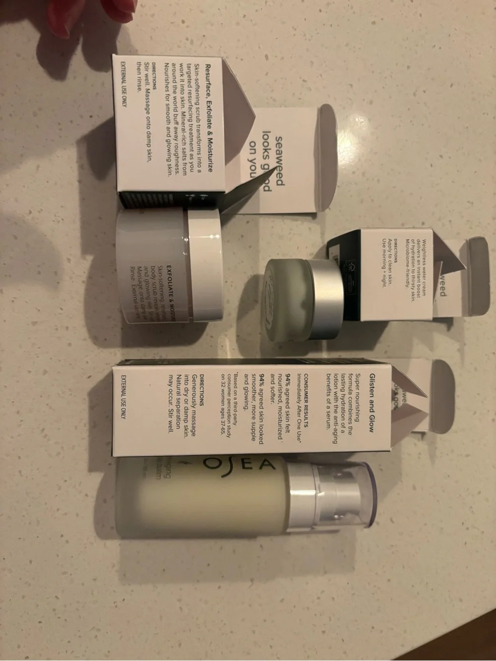 NEW Osea travel bundle anti aging balm moisturizer scrub